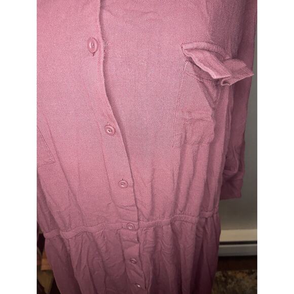 Torrid Womens Mini Challis Button Front Shirt Dress Mauve Plus Size 6 Read - Picture 6 of 6
